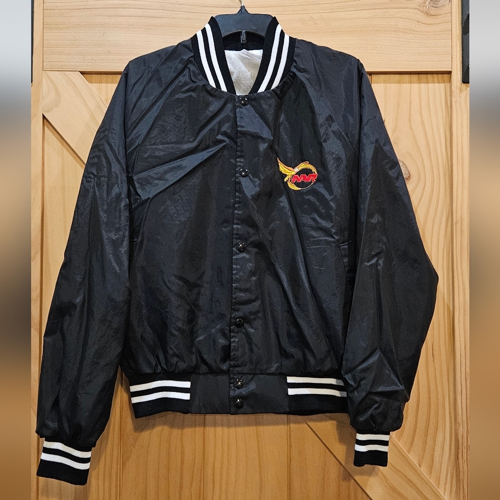 Vintage | Auburn Sportswear Black Light Jacket with NAR Embroidered Logo | Large